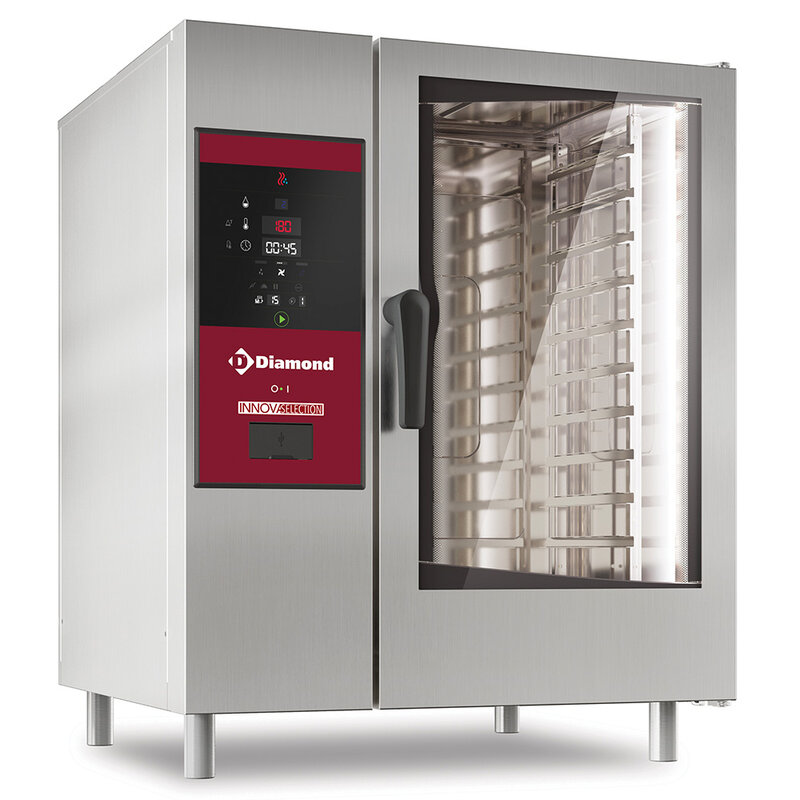Elektrische Oven, Directe Stoom en Convectie, 10xgn1/1+cleaning