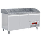Frigotafel, 2 Deuren 600x400 mm en 1 Neutrale Laden (4x Bakken 600x400)+kit Van 6 "verzinkte" Zwenkwielen Voor Tafels, 2 Met Rem