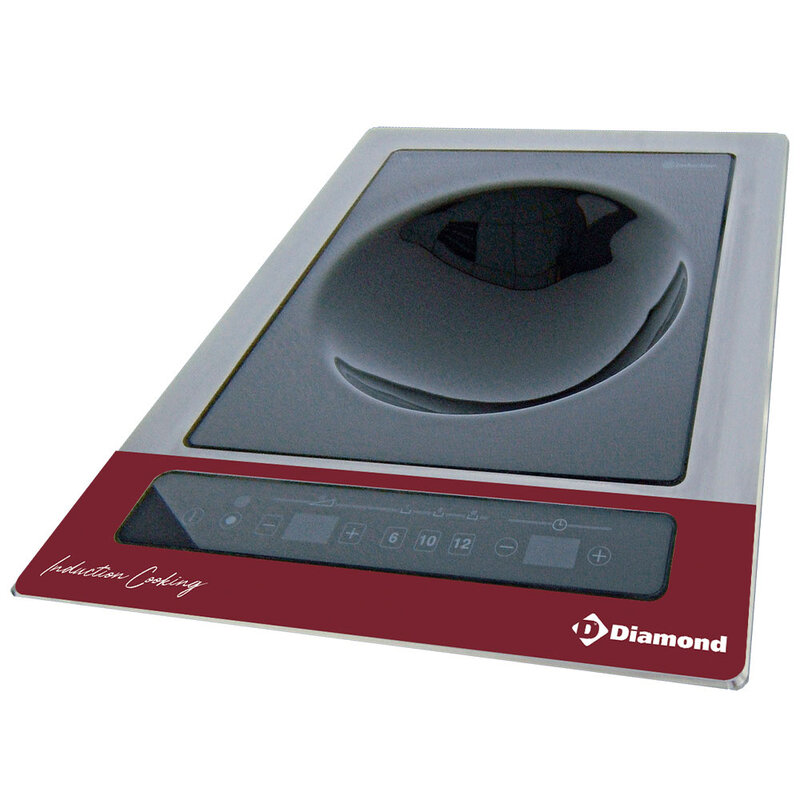 Inductieplaat "wok-inbouwbaar" 6 Kw-tri, Tactiele Toetsen