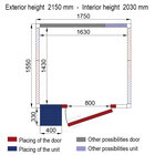 Kamer Iso 60 Met Groep, Afm. Int. 1630 x 1430 x H2030 mm (4,73 M³ )