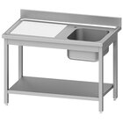 Rvs Spoeltafel Eco Met 1 Kuip en 1 Links Druipvlak, Met Onderblad
