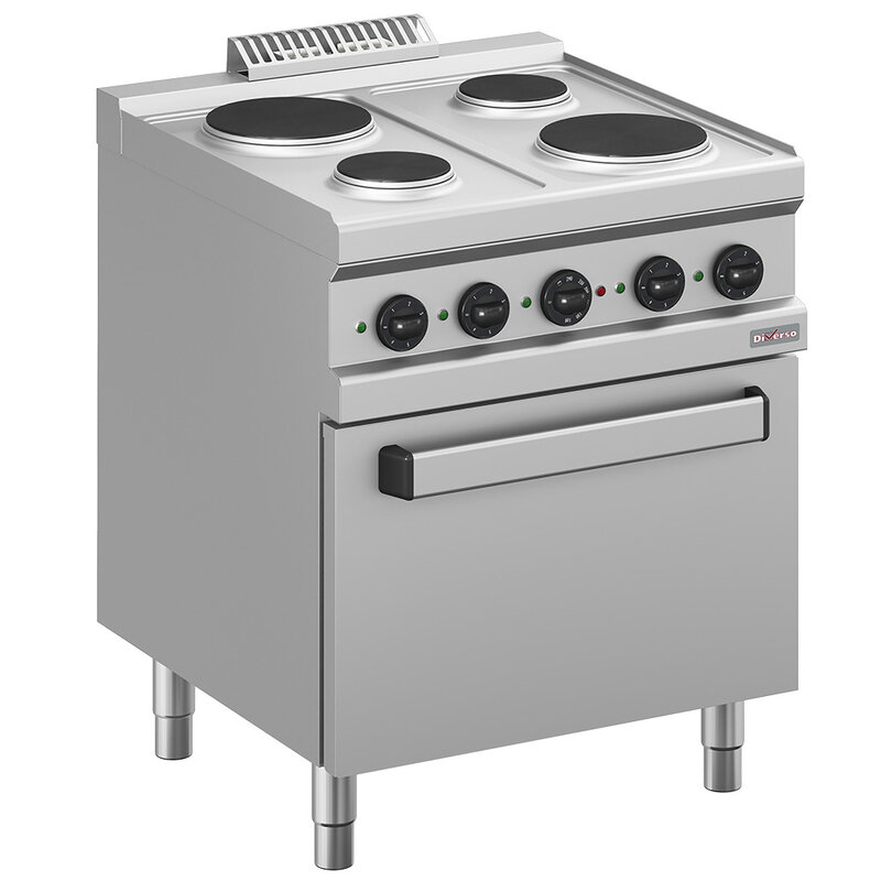 Elektrisch Fornuis 4 Platen, op Elektrische Oven GN 2/1