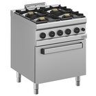 Gasfornuis 4 Branders, op Gasoven GN 2/1