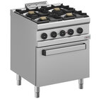Gasfornuis 4 Branders, Elektrische Convectie-oven GN 1/1