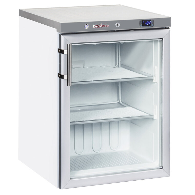 Statische Vriezer, Glazen Deur, 200 Liter - Wit