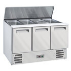 Gekoelde Saladette Met Deksel 4x Gn1/1-150 mm + Reserve 3 Deuren GN 1/1