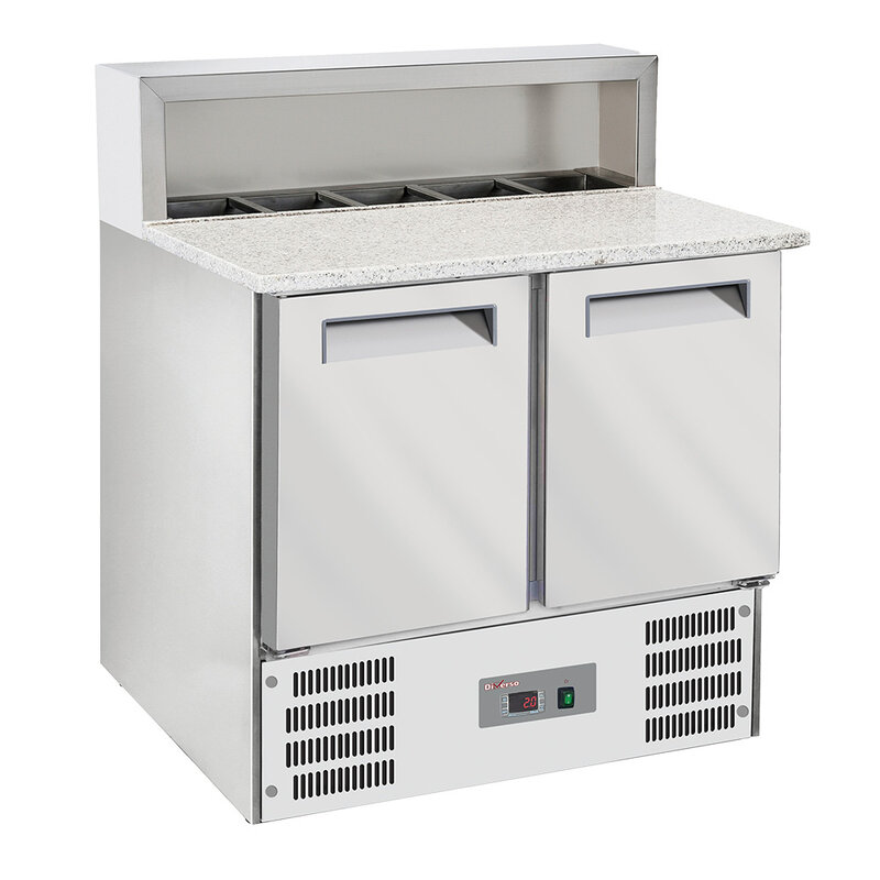 2-deurs Gekoelde Pizzas Tafel Gn1/1, Gekoelde Structuur 5x Gn1/6-150 mm