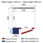 Kamer Iso 80 Met Groep, Afm. Int. 1430 x 1230 xh 2030 mm (3,57 M³ )