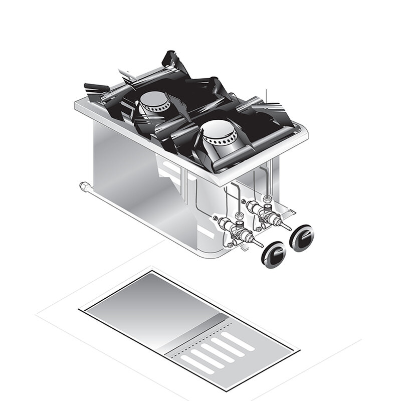 Gastro-inox Mareno Drop-in Kooktoestel 2 Branders, 40cm