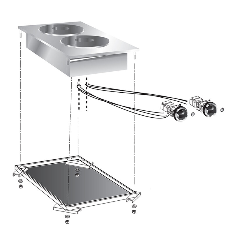 Gastro-inox Mareno Drop-in Elektrische Kookplaat , 40 Cm, 2 Plaats