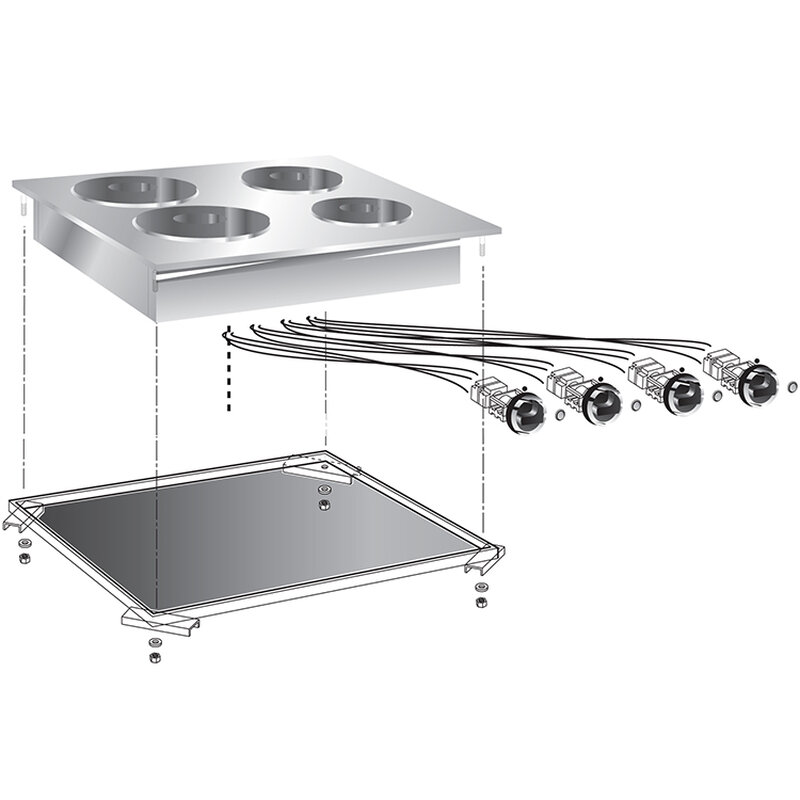 Gastro-inox Mareno Drop-in Elektrische Kookplaat, 60 Cm, 4 Plaats