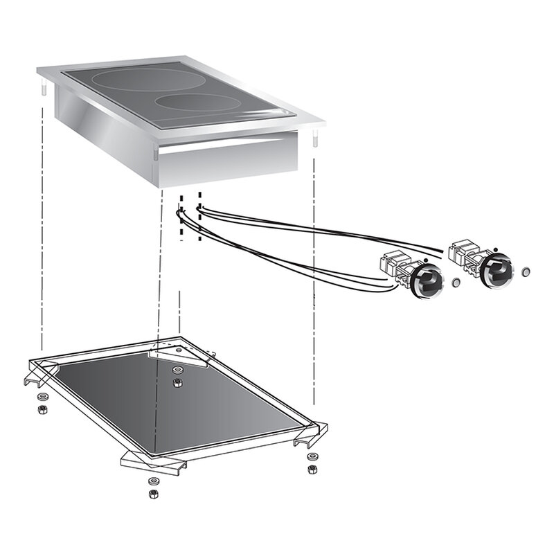 Gastro-inox Mareno Drop-in Elektrische Keramische Kookplaat, 40 Cm, 2 Zones