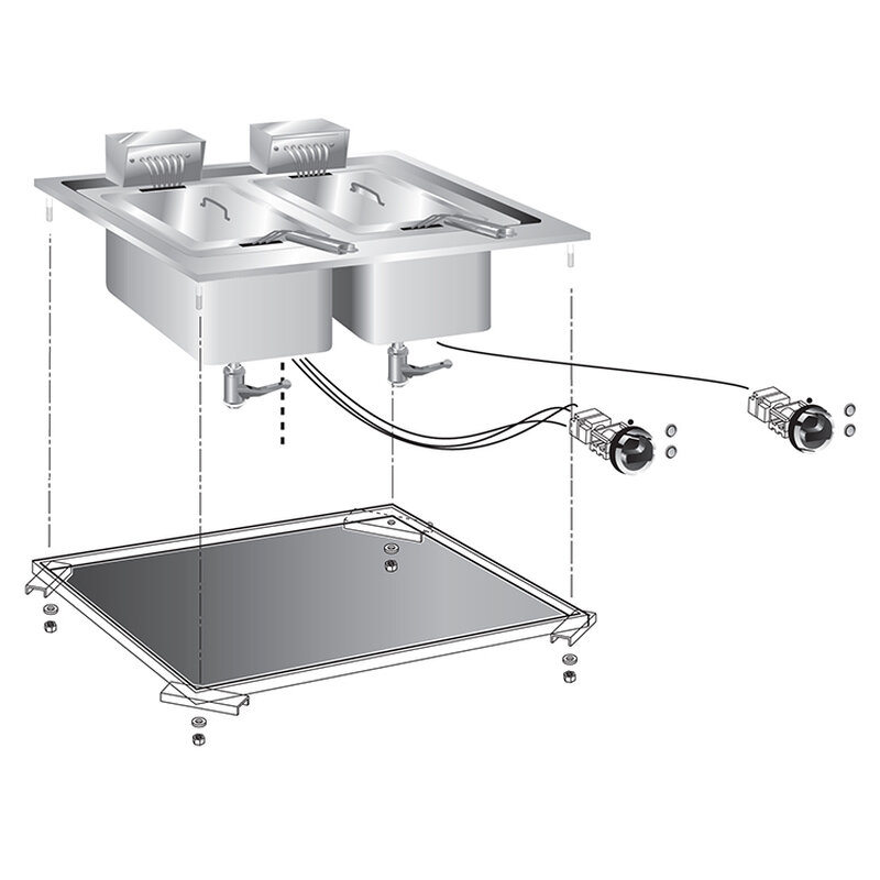 Gastro-inox Mareno Drop-in Friteuse 10+10 Liter, 60 Cm, 10kw