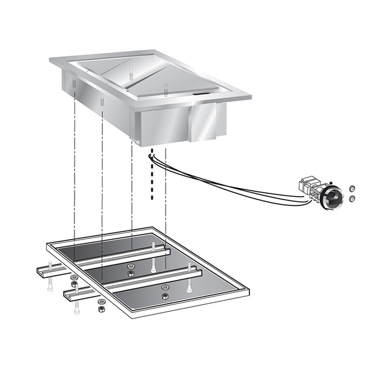 Gastro-inox Mareno Drop-in Bakplaat 40cm, Verchroomd Bakoppervlak