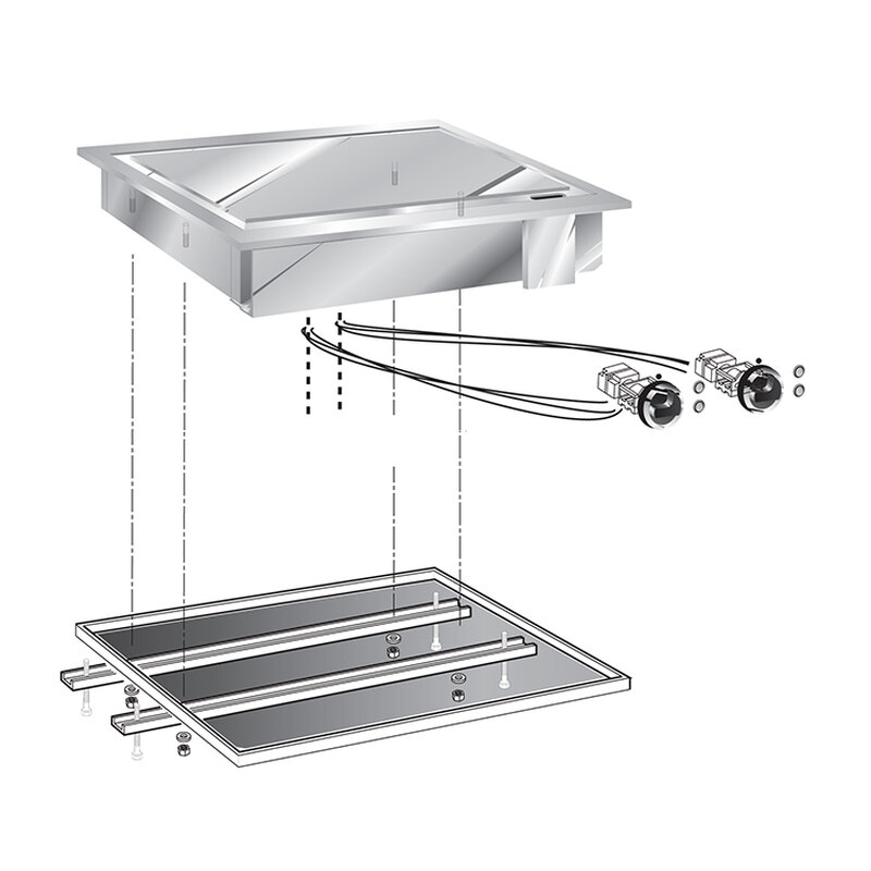 Gastro-inox Mareno Drop-in Bakplaat 60cm, Roestvrijstaal Bakoppervlak