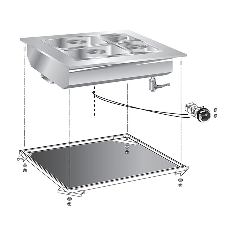 Gastro-inox Mareno Drop-in Bainmarie 60 cm