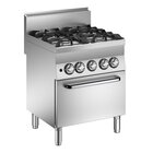 Gastro-inox Mareno M1-600 Gasfornuis Met 4 x 6kw Branders en Gasoven, 70cm