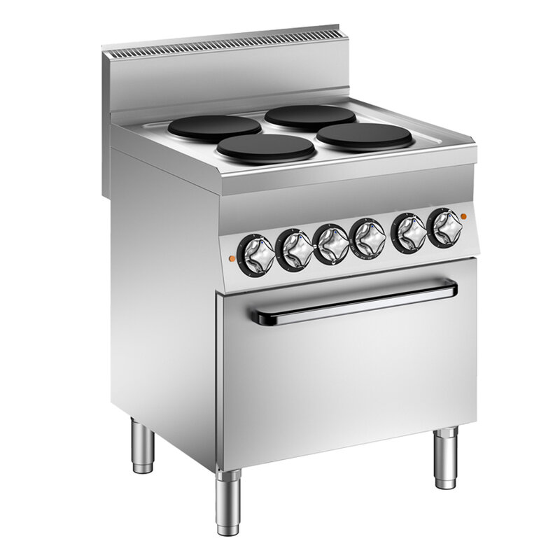 Gastro-inox Mareno M1-600 Elektrisch Kooktoestel Met 4 Kookplaten en Elektrische Oven, 70cm
