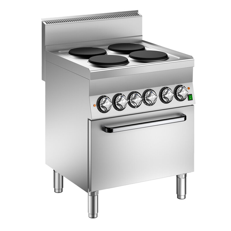Gastro-inox Mareno M1-600 Elektrisch Kooktoestel Met 4 Kookplaten en Heteluchtoven, 70cm