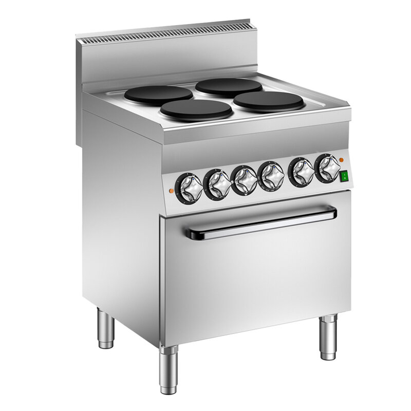 Gastro-inox Mareno M1-600 Elektrisch Kooktoestel Met 4 Kookplaten en Heteluchtoven, 70cm