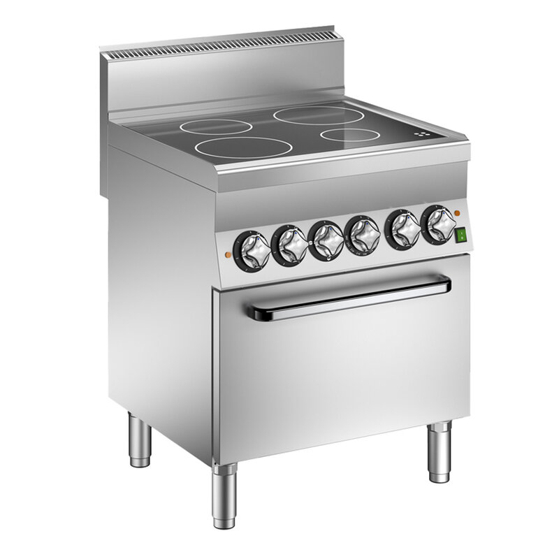 Gastro-inox Mareno M1-600 Keramische Kookplaat Met 4 Kookzones en Heteluchtoven, 70cm