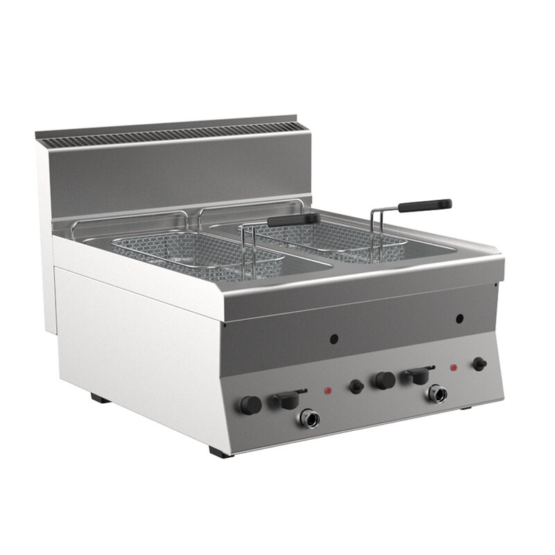 Gastro-inox Mareno M1-600 Gasfriteuse 8 + 8 Liter, 70cm
