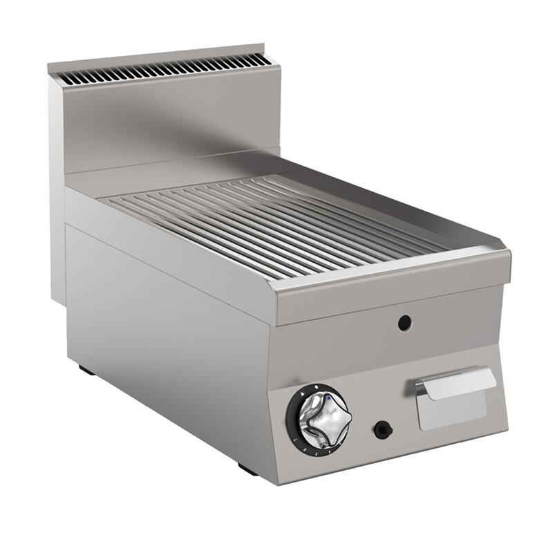 Gastro-inox Mareno M1-600 Gasbakplaat Met Geribbelde Roestvrijstalen Plaat, 40cm