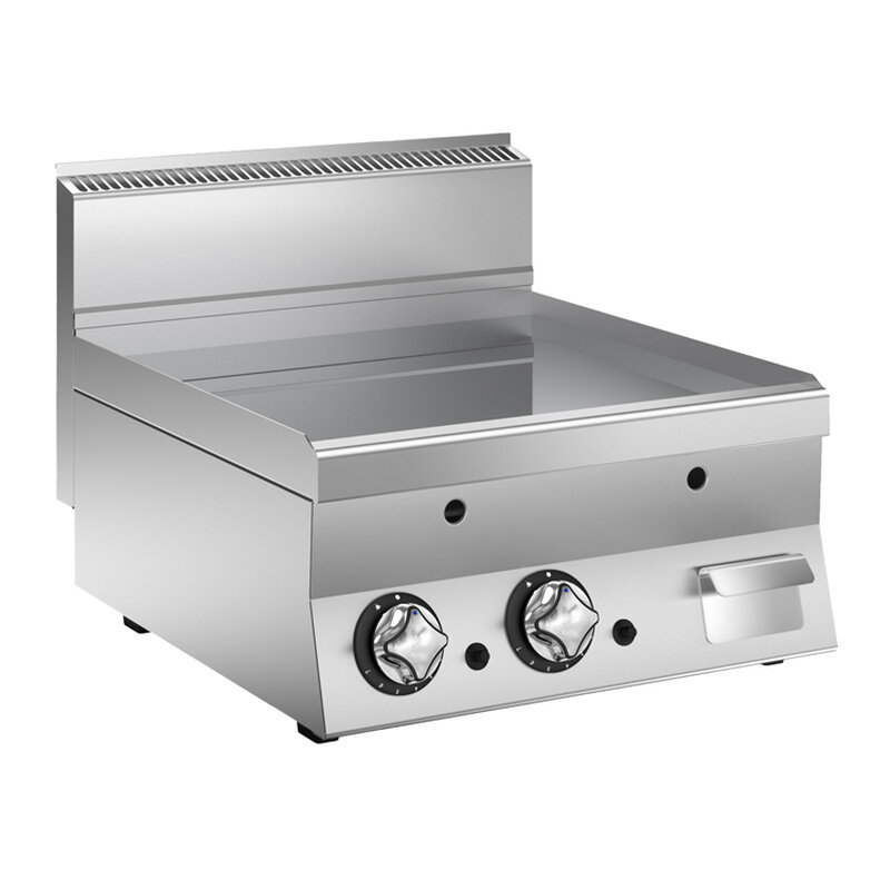 Gastro-inox Mareno M1-600 Gasbakplaat Met Gladde Verchroomde Plaat, 80cm