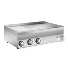 Gastro-inox Mareno M1-600 Elektrische Bakplaat Met 2/3 Gladde/1/3 Geribbelde Verchroomde Plaat, 100cm