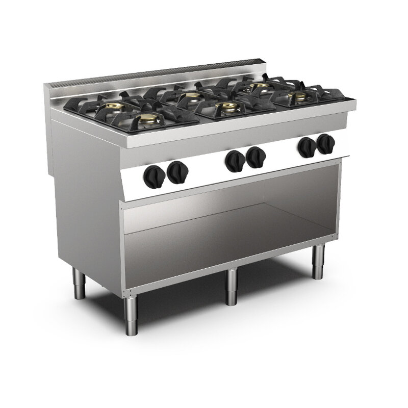 Gastro-inox Mareno M0-700 Line Gaskooktoestel, 6 Branders, 120cm