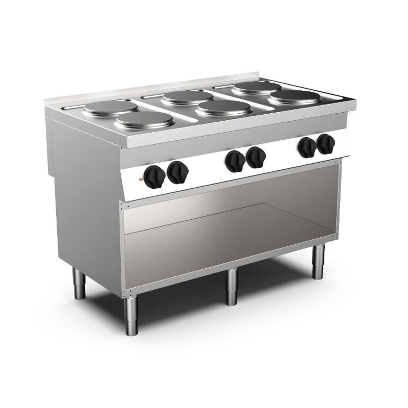 Gastro-inox Mareno M0-700 Line Kooktoestel 6 Ronde Kookplaten, 120cm
