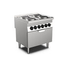 Gastro-inox Mareno M0-700 Line Kooktoestel 4 Ronde Kookplaten en Elektrische Oven, 80cm