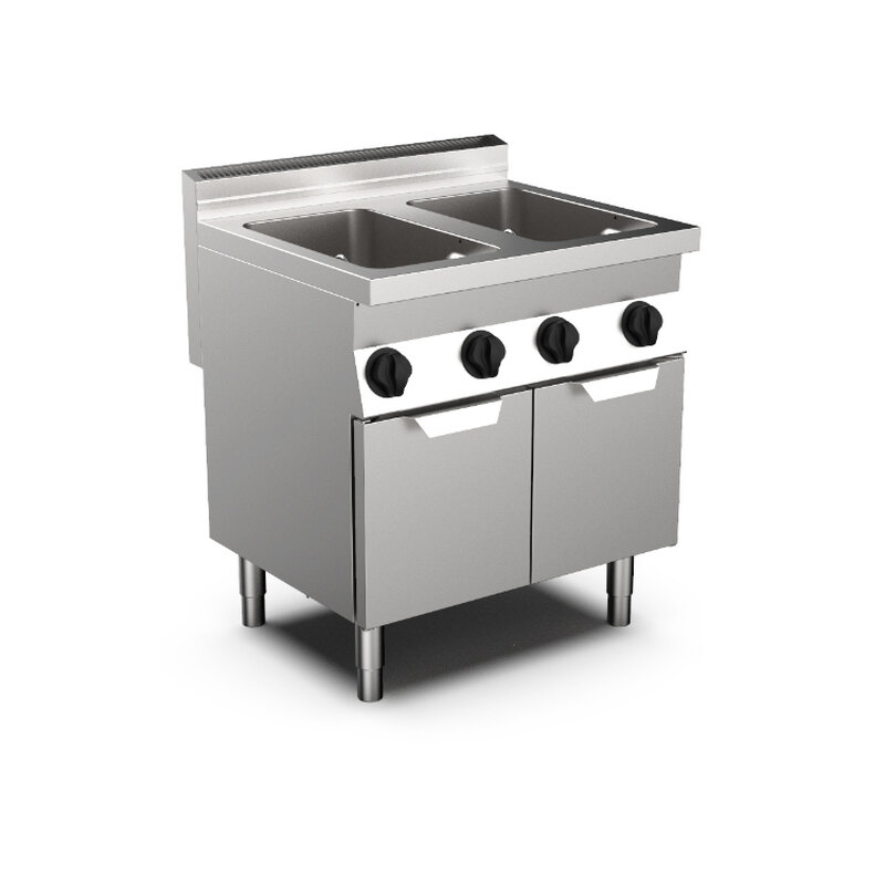 Gastro-inox Mareno M0-700 Line Gaspastakoker 80cm, 2x GN 1/1, 2x 28 Liter, Staand Model