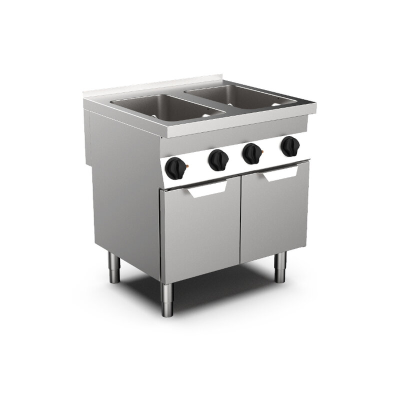 Gastro-inox Mareno M0-700 Line Elektrische Pastakoker 80cm, 2x GN 1/1, 2x 28 Liter, Staand Model