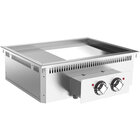 Gastro-inox Mareno 700 Drop-in Bakplaat 80cm, Verchroomd Bakoppervlak, 2/3 Glad-1/3 Geribbeld