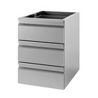 Gastro-inox Ladeblok Met 3 Laden Voor Onderbouw Van Roestvrijstaal, 580mm Diep