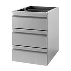Gastro-inox Ladeblok Met 3 Laden Voor Onderbouw Van Roestvrijstaal, 680mm Diep