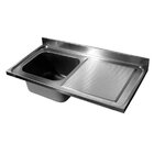 Gastro-inox Spoeltafelwerkblad Bak L Roestvrijstaal Aisi 304, 1200(l)x700(d)x40(h)mm