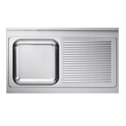 Gastro-inox Spoeltafelwerkblad Bak L Roestvrijstaal Aisi 304, 1200(l)x700(d)x40(h)mm