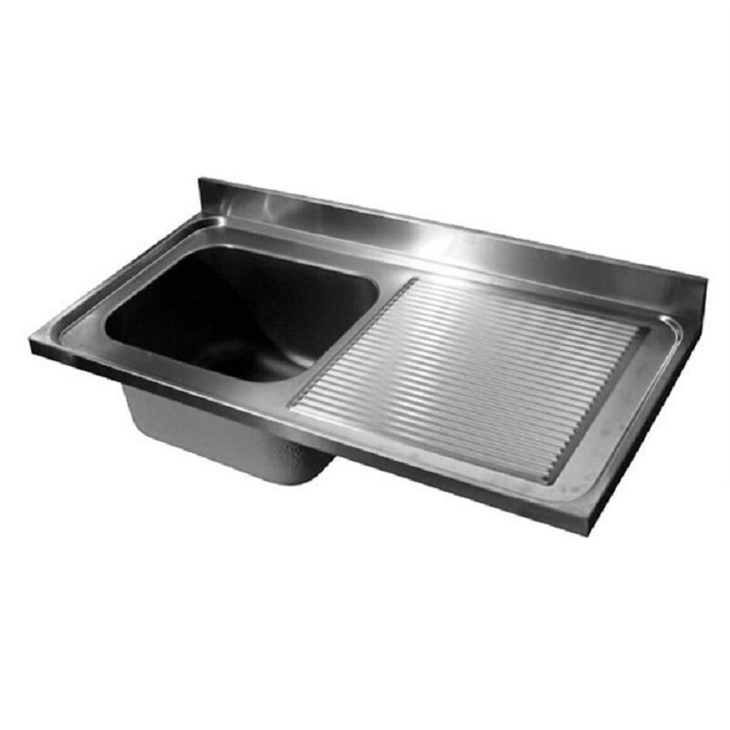 Gastro-inox Spoeltafelwerkblad Bak L Roestvrijstaal Aisi 304, 1200(l)x700(d)x40(h)mm