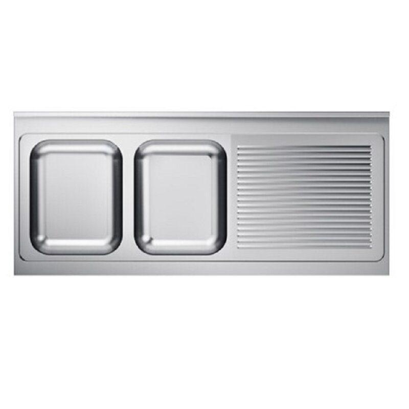 Gastro-inox Spoeltafelwerkblad Bakken L Roestvrijstaal Aisi 304, 1600(l)x700(d)x40(h)mm
