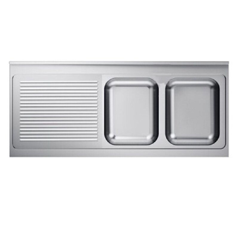 Gastro-inox Spoeltafelwerkblad Bakken R Roestvrijstaal Aisi 304, 1600(l)x700(d)x40(h)mm