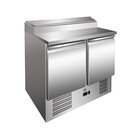 Gastro-inox Rvs Saladette Met 2 Deuren & 5x Gn1/6 Prepareer Unit, Geforceerd Gekoeld
