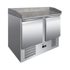 Gastro-inox Rvs Werkbank Met 2 Deuren & Marmer Werkblad, Geforceerd Gekoeld