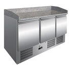 Gastro-inox Rvs Werkbank Met 3 Deuren & Marmer Werkblad, Geforceerd Gekoeld