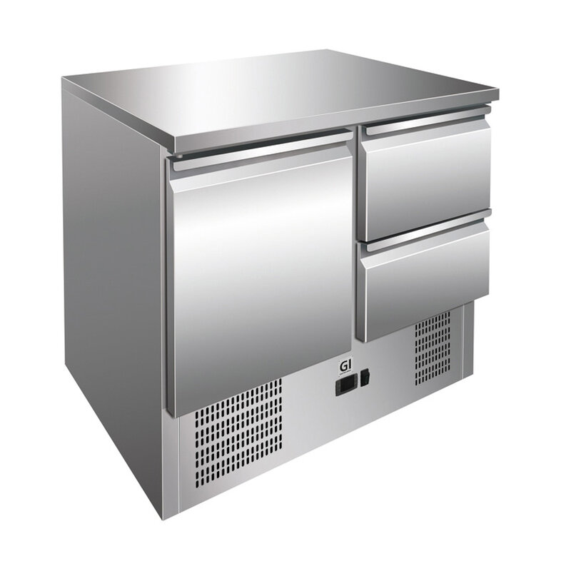 Gastro-inox Rvs Werkbank Met 1 Deur & 2 Laden, Geforceerd Gekoeld
