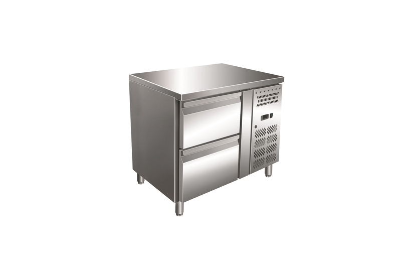 Gastro-inox Rvs GN Koelwerkbank Met 2 Laden, Geforceerd Gekoeld