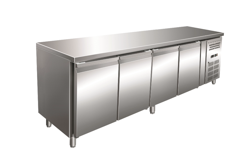 Gastro-inox Rvs GN Vrieswerkbank Met 4 Deuren, Geforceerd Gekoeld