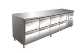 Gastro-inox Rvs GN Koelwerkbank Met 8 Laden, Geforceerd Gekoeld
