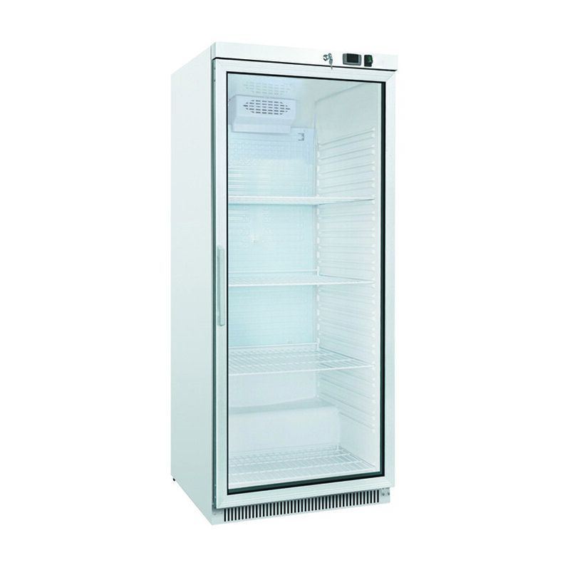 Gastro-inox Wit Stalen Koeling 600 Liter Met Glasdeur, Statisch Gekoeld Met Ventilator